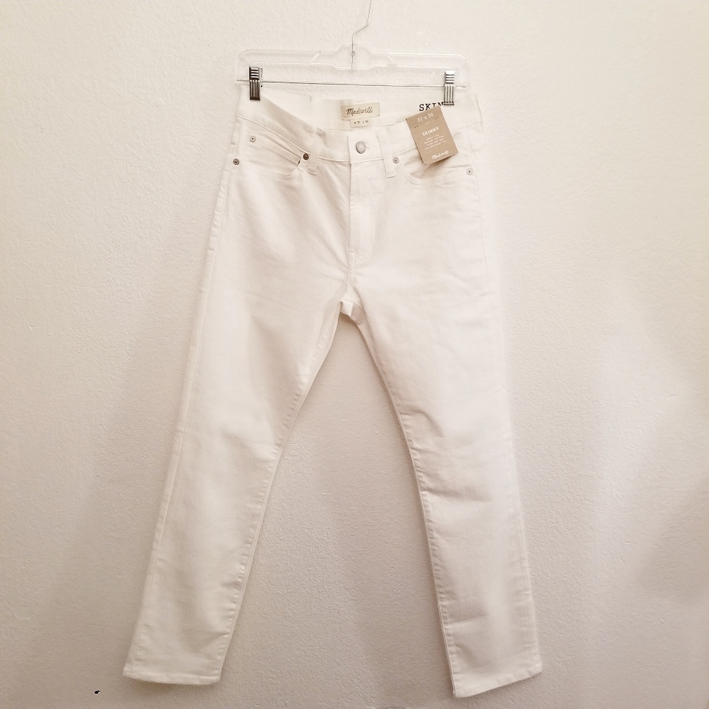 NWT Madewell Skinny Everyday Flex Jeans Tile White - Picture 3 of 8